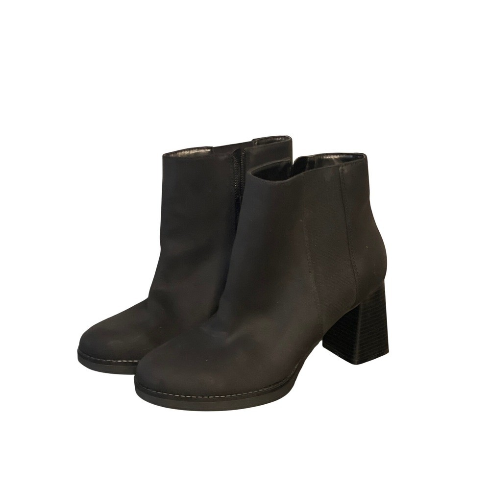 Kelly & Katie Macee Black Ankle Boots Block Heel Round Toe Booties Womens 9M